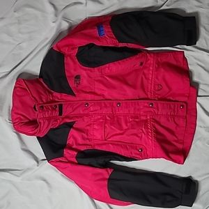 Vintage 90's The North Face bright pink & black ski snow winter coat jacket
